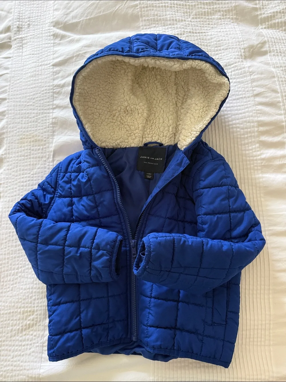 Janie and Jack Royal Blue Quilted Hooded Puffer
